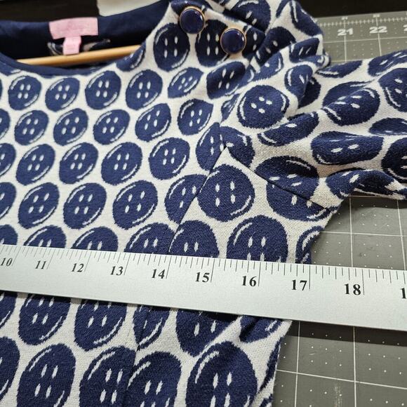 Lilly Pulitzer Jonah Sweater Dress Womens Small Blue Button Knit Short Preppy - Picture 9 of 9